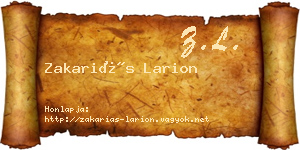 Zakariás Larion névjegykártya